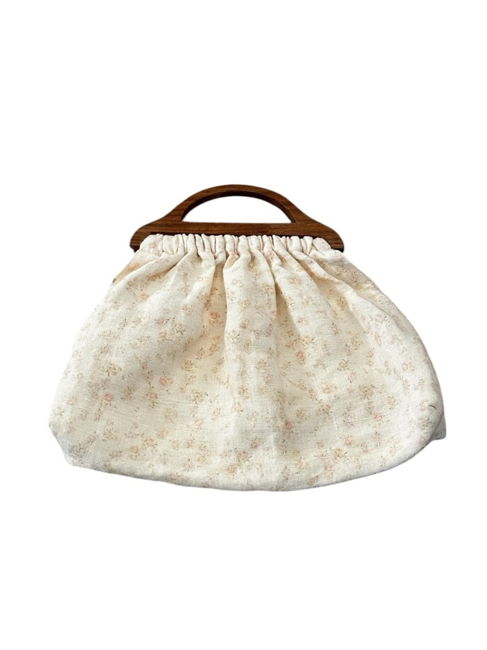 LoveShackFancy McKenna Small Bag Wooden Top Handle Linen Floral